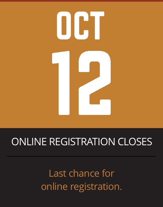 Online registration closes